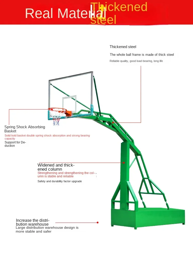 Supporto da basket Standard Outdoor Adult Mobile Competition Professional School
