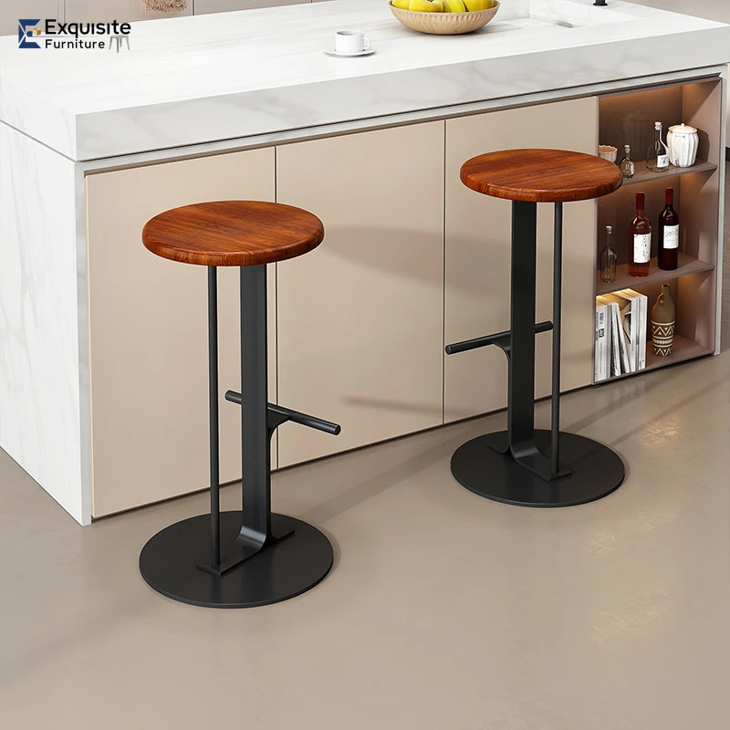 Simple Iron Silver Bar Chairs Design Steel High High Quality Kitchen Bar Stools Nordic Modern Metal Banqueta Home Furniture