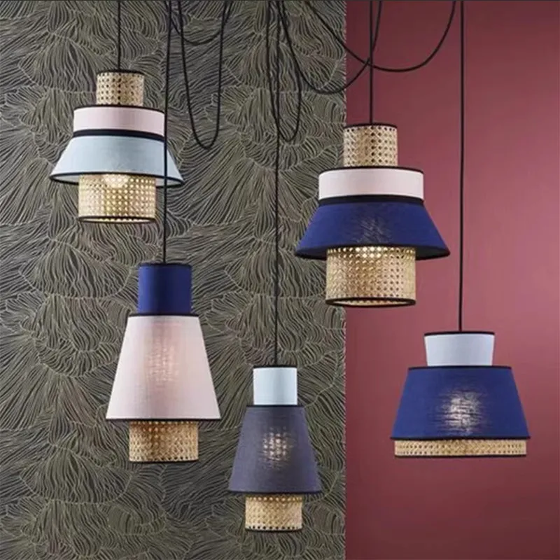 Imagem -05 - Estilo Japonês Retro Pendant Lights Tecelagem de Mão Criativa Lustre Colorido para Cozinha Arte do Rattan da Sala de Estar