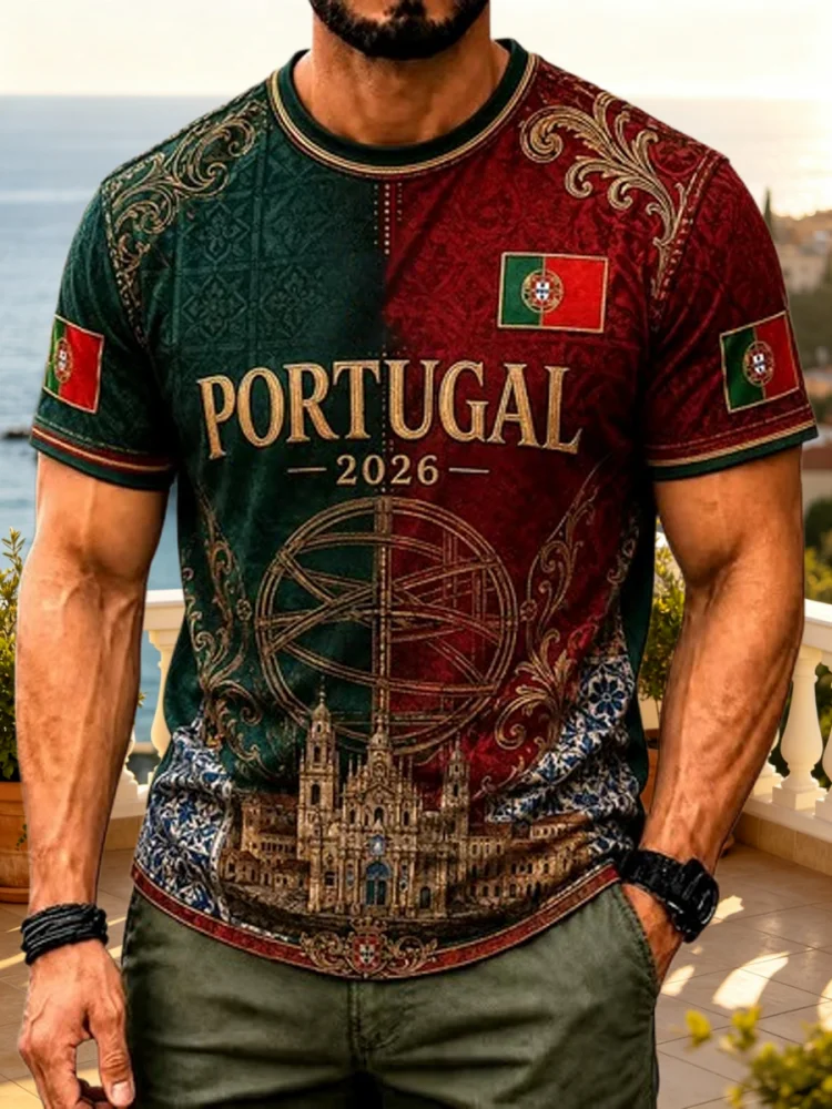 Sommer Neues Portugal-Stil Fußballtrikot Lässiges Sport-Schnelltrocknendes Lockeres Kurzarm-T-Shirt für Herren Damen Familie Kinder Tees