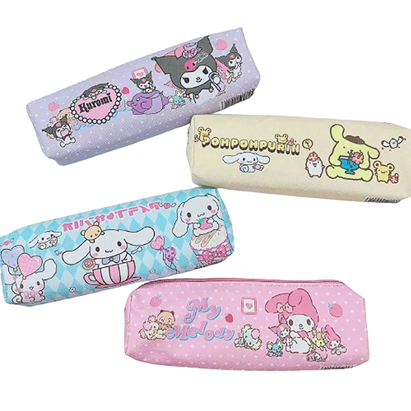 Kawaii Cinnamoroll Kuromi My Melody Sanrio tempat pensil pena tas penyimpanan kosmetik lucu perlengkapan siswa hadiah alat tulis