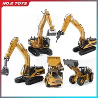 HUINA 1/50 Alloy Engineering Trucks Simulated Bulldozer Excavator Loader Truck Model Construction Diecast Vehicle Truck Boys Toy