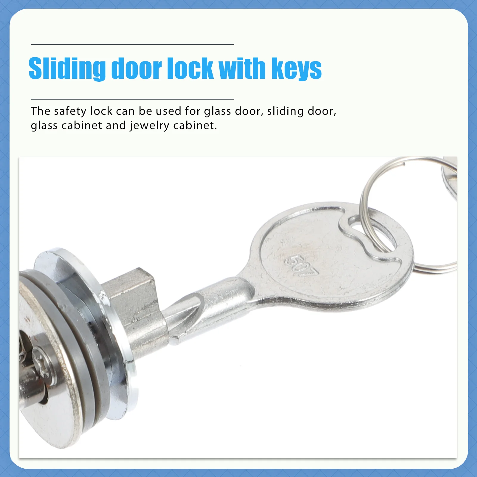 

Sliding Door Latch Glass Cabinet Lock Strong Iron Construction Simple Installation Safety Lock for Residential Commercial
