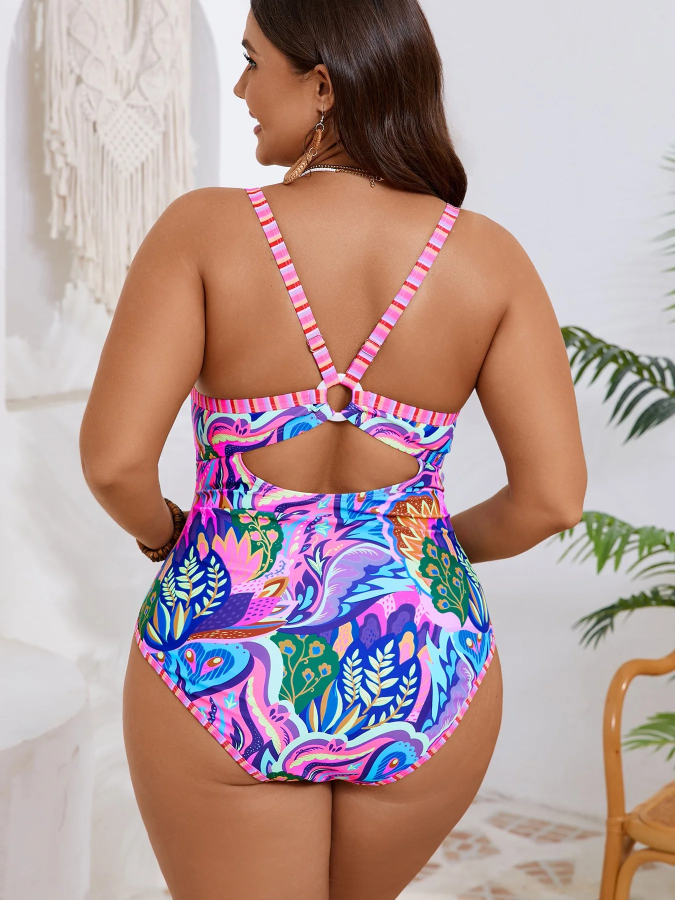 Plus Size Swimwear 2026 Woman Swimsuit High Waist Bikini Push Up One Piece Swimsuit Big Size Bath Suit Tummy Control Beachwear