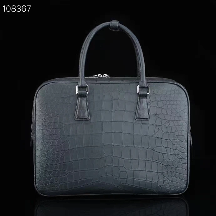 

2023 new production high end quality 100% genuine crocodile leather skin briefcase men laptop business laptop bag