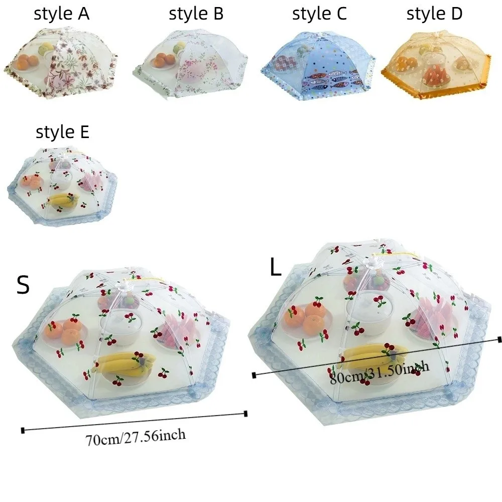 أدوات الطبخ طوي مكافحة البعوض غطاء الغذاء أنيق قابلة لإعادة الاستخدام مكافحة البعوض صافي الدانتيل تصميم مظلة نمط غطاء المنزل #6