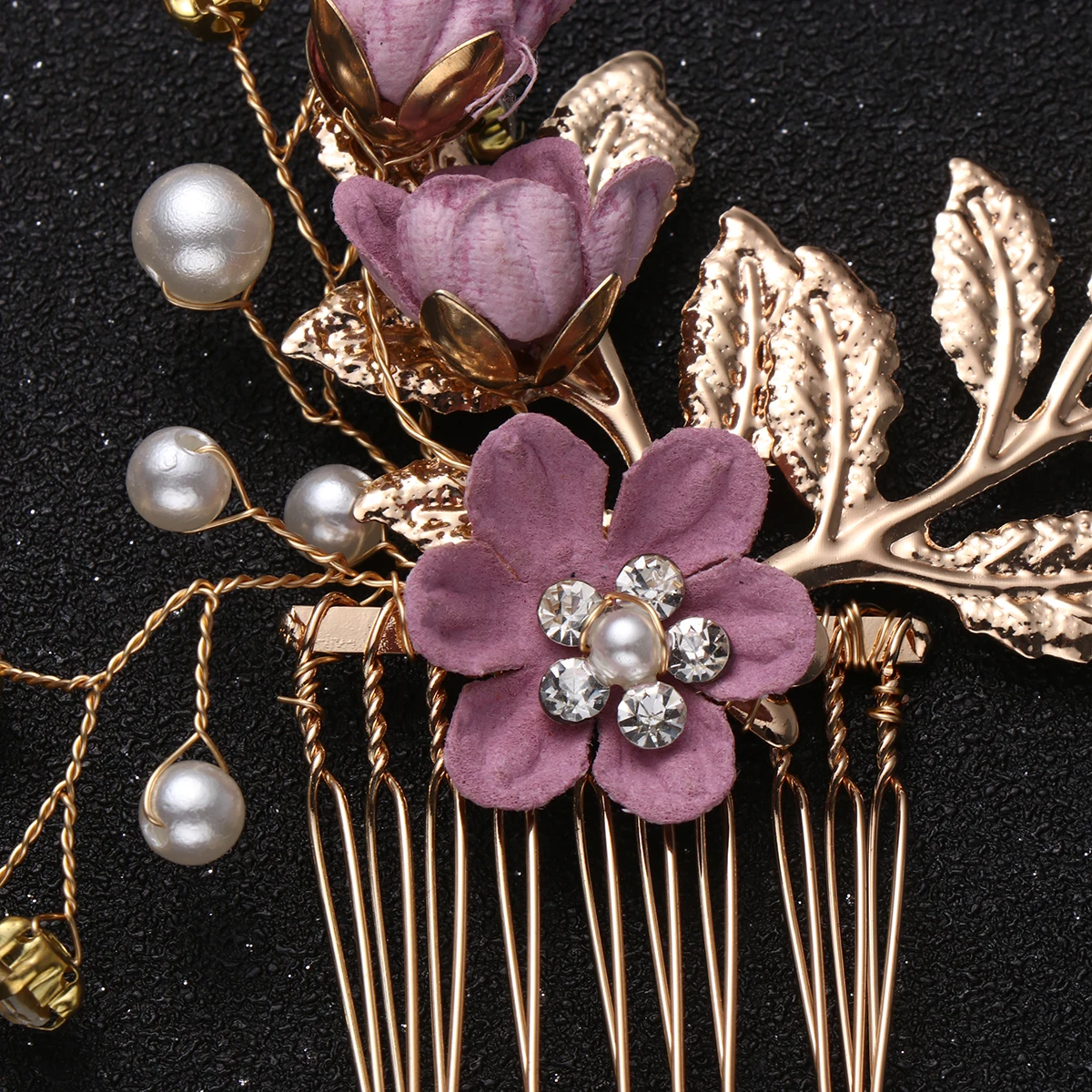 

3pcs Wedding Hair Comb Rhinestone Pearl Bride Bridesmaid Accessories Decorative Tray Elegant Party Prom Engagement Anniversary