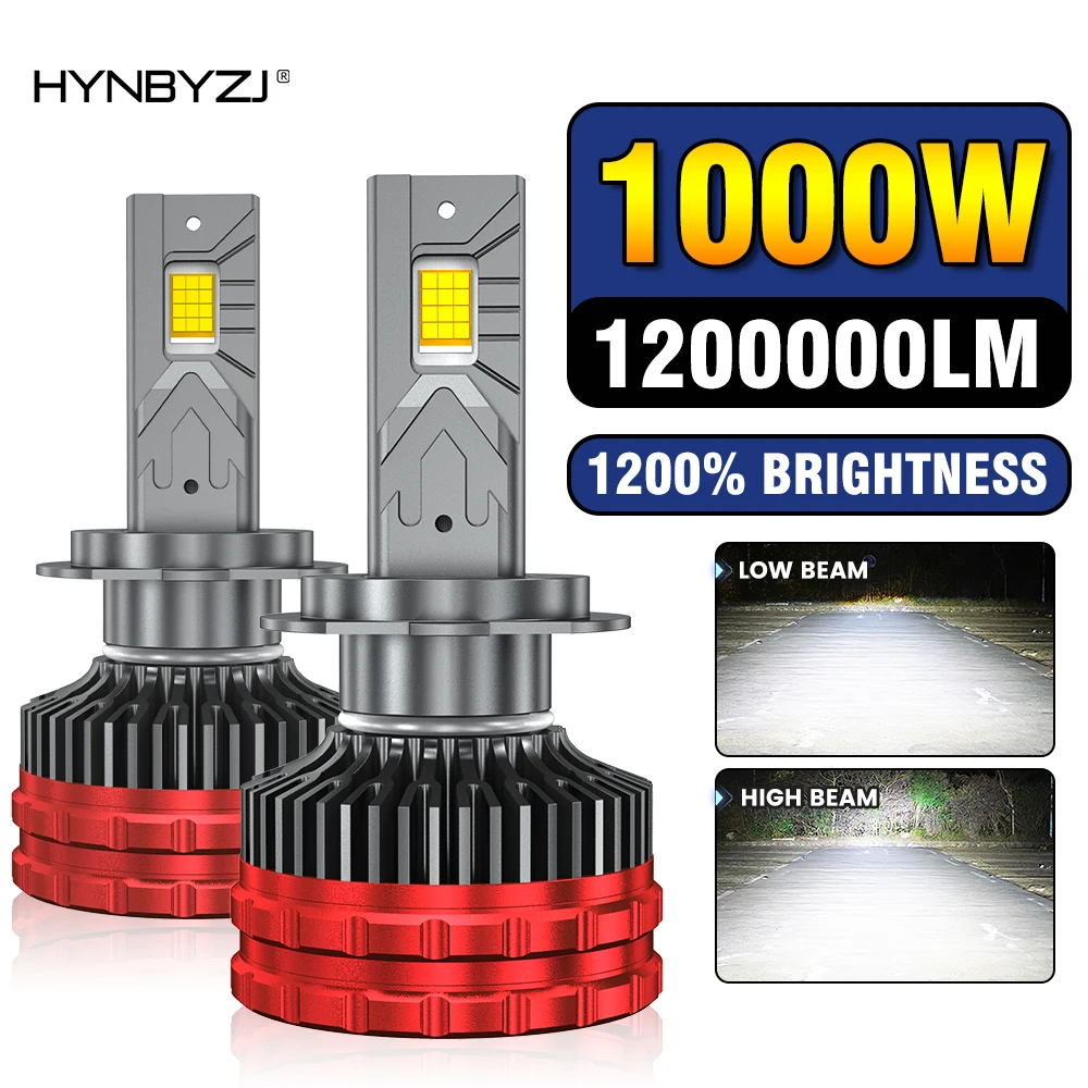 

HYNBYZJ H11 Светодиодные фары H4 LED CANBUS H7 H1 9005 HB3 9006 HB4 9007 9008 9012 1000 Вт Высокая мощность 1200000LM Автомобильные фары