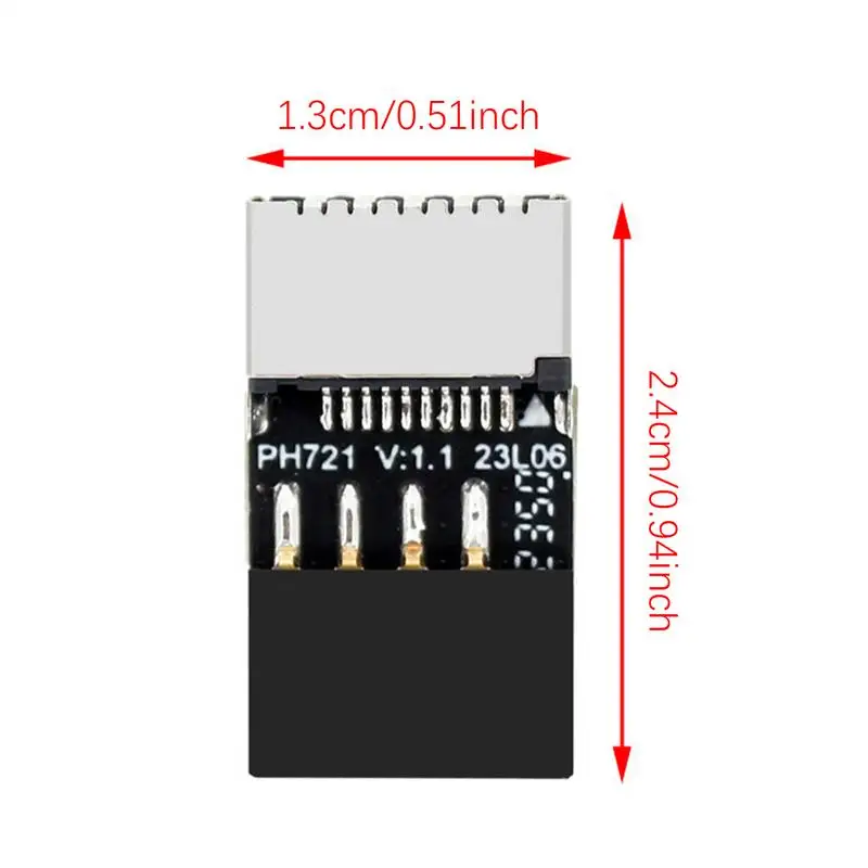 USB- C Motherboard Adapter Chassis Motherboard USB2.0 9PIN Male To TYPE-E Female Adapter TYPE-C Socket 9-pin PH721