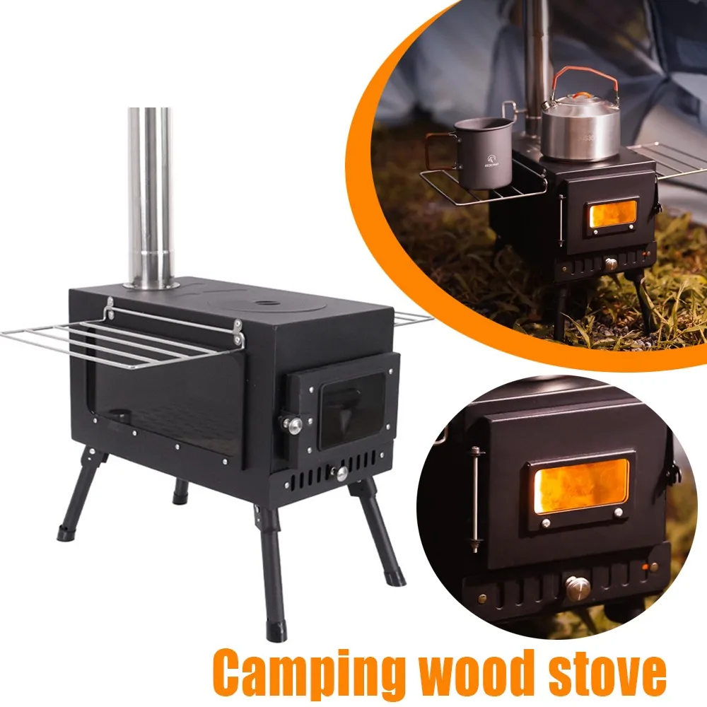 

Portable Stainless Steel Wood Stove Outdoor Foldable Camping Tent Heater Suitable Backpacking Campfire Cooking Heating Barbecues