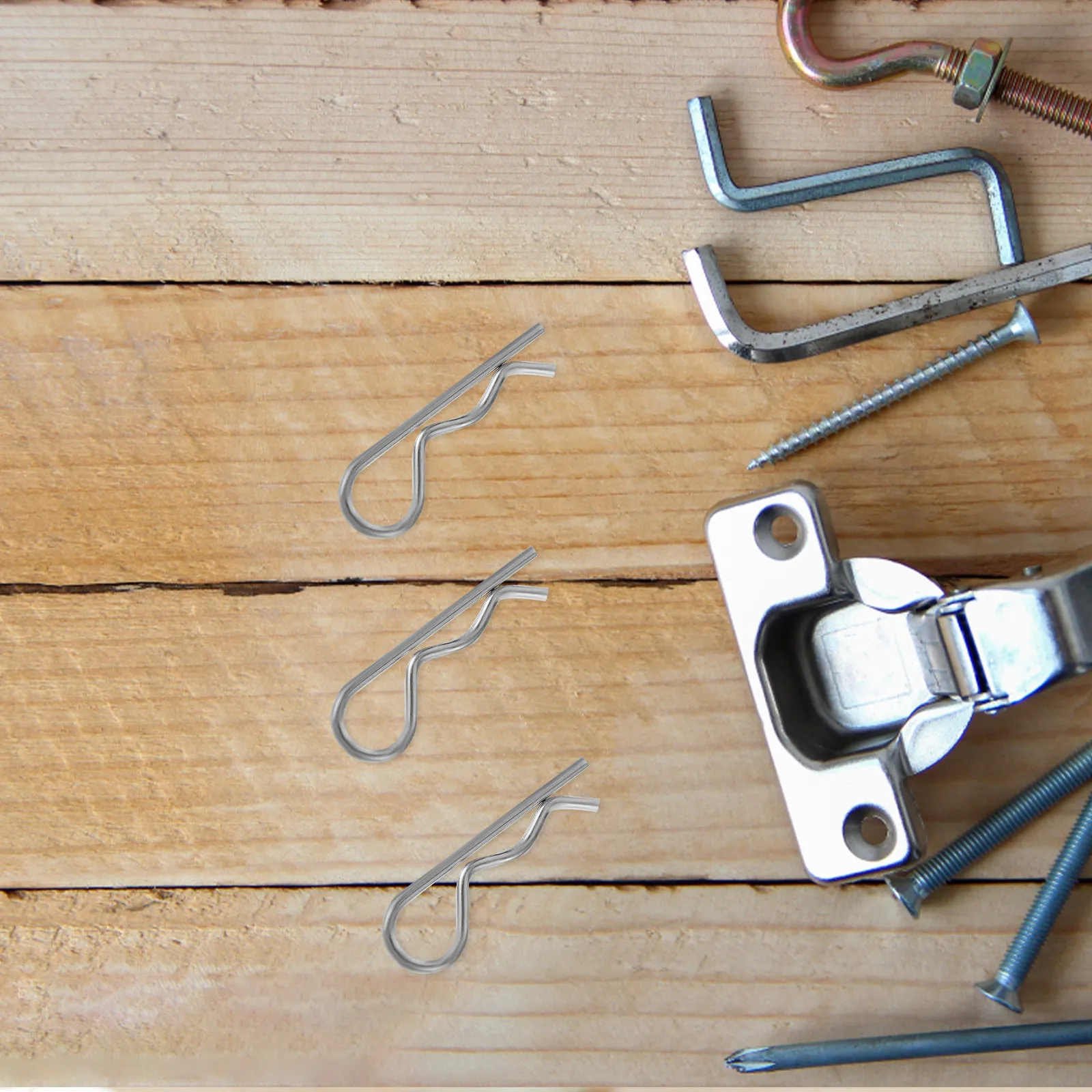 

20pcs Elastic Split Pin 304 Stainless Steel Double Loop Trailer Hitch Clip M1.6X32 For Tractors Mower Truck Spring Tension