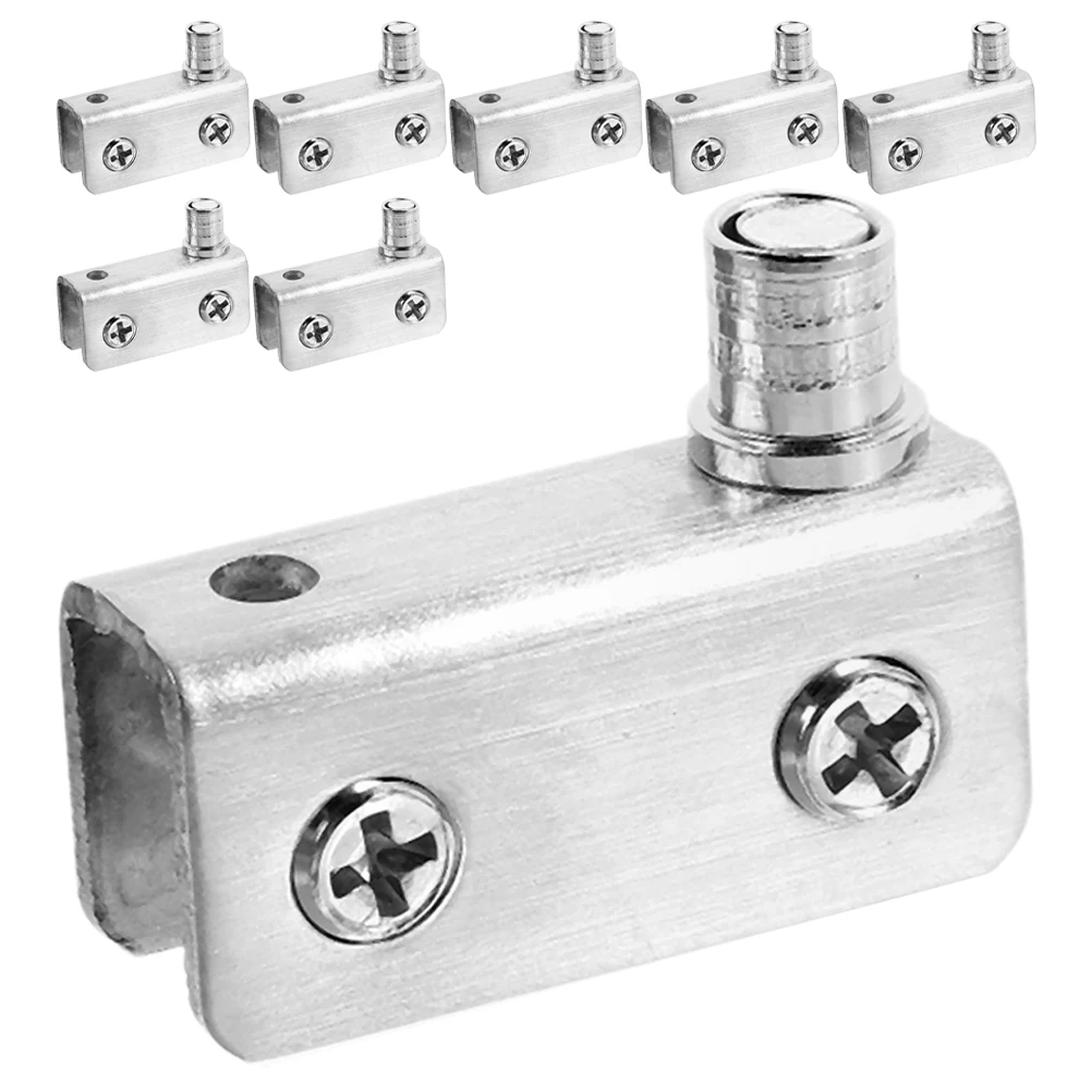 

8pcs Stainless Steel Glass Door Hinges For 5-7Mm Thick Panels Frameless Cabinet Display Showcase Pivot Hinge Hardware