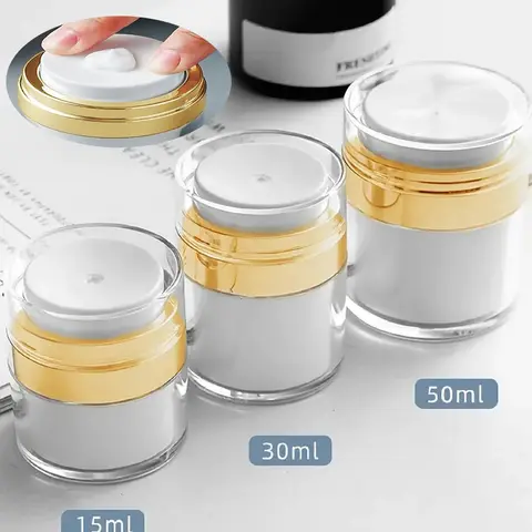 15/30/50ml Empty Airless Pump Jar Refillable Cream Jar Vacuum Bottle Portable Cream And Lotion Cosmetic Container with Pump