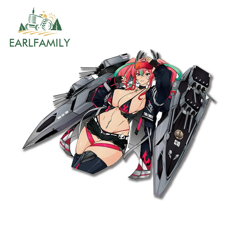 EARLFAMILY 13cm x 11.1cm for Azur Lane USS Bremerton Car Stickers Scratch-Proof Anime Decals Personality Cute Vinyl Car Wrap