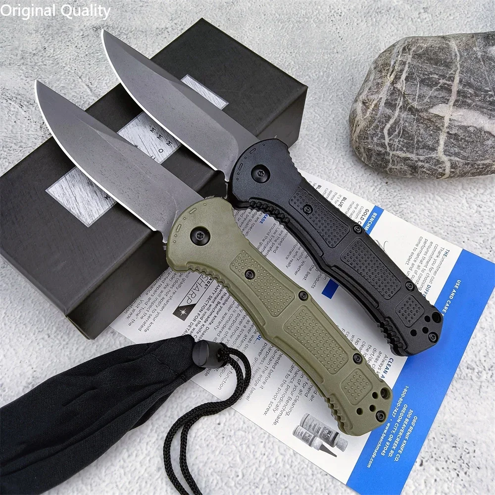 

2023 BM 9070 Claymore A/U/T/O Folding Knife, 3.35/ D2 Drop Point Blade Nylon Wave Fiber Handle Military Self-defense Hunting EDC