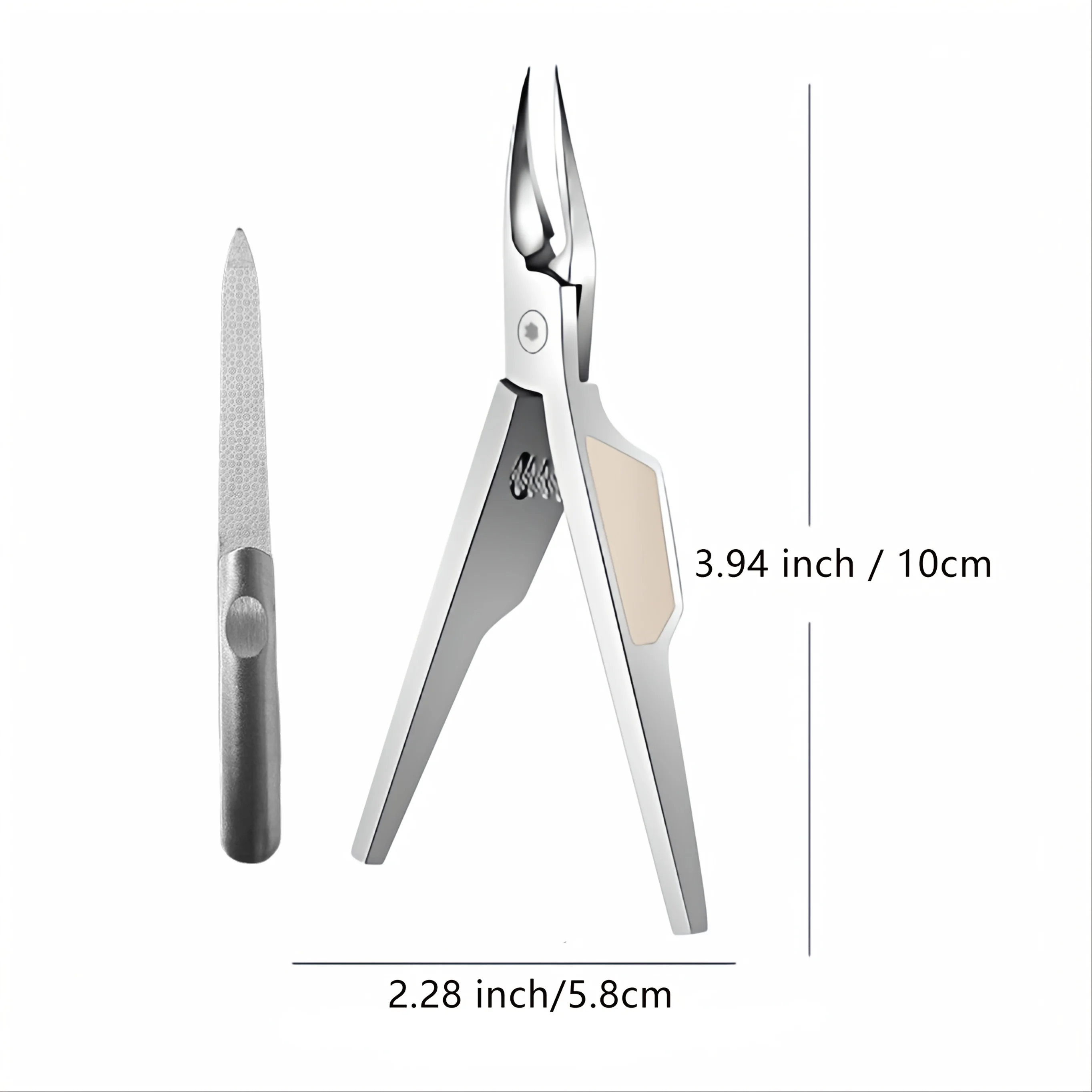 Professioneller Nagelknipser für eingewachsene Zehennägel, 68 ° Arc Ultra-Scharfe Gebogene Nagelzange, Verlängertes Schlankes Trimmwerkzeug mit Tiefer Rille – Detail 3