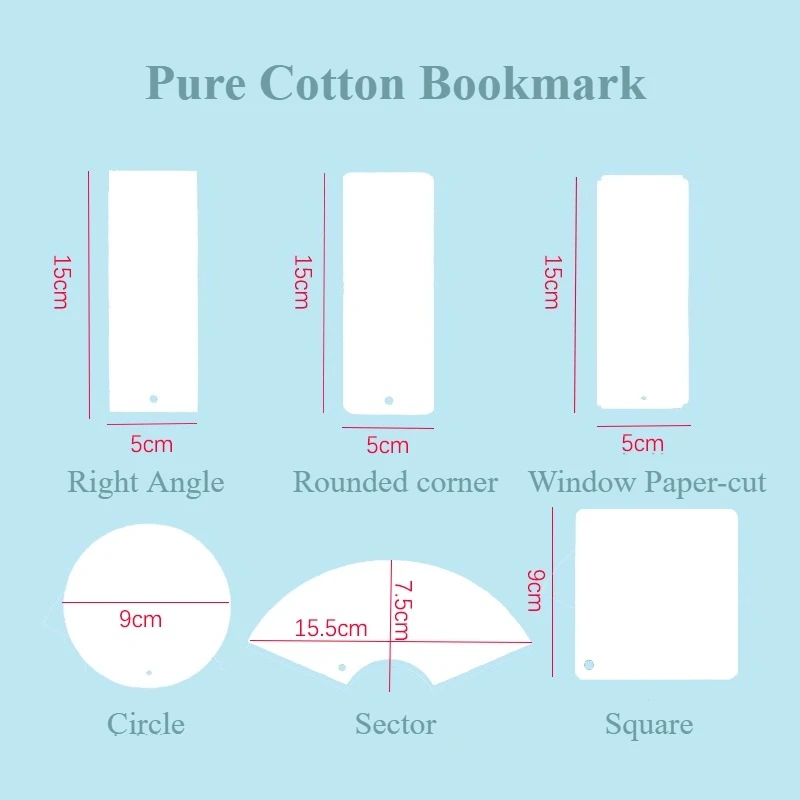 LEYTON Bookmarks Right Angle Window Flower Circular Fan-shaped Square Watercolor Paper Creative Bookmark for Students Reading