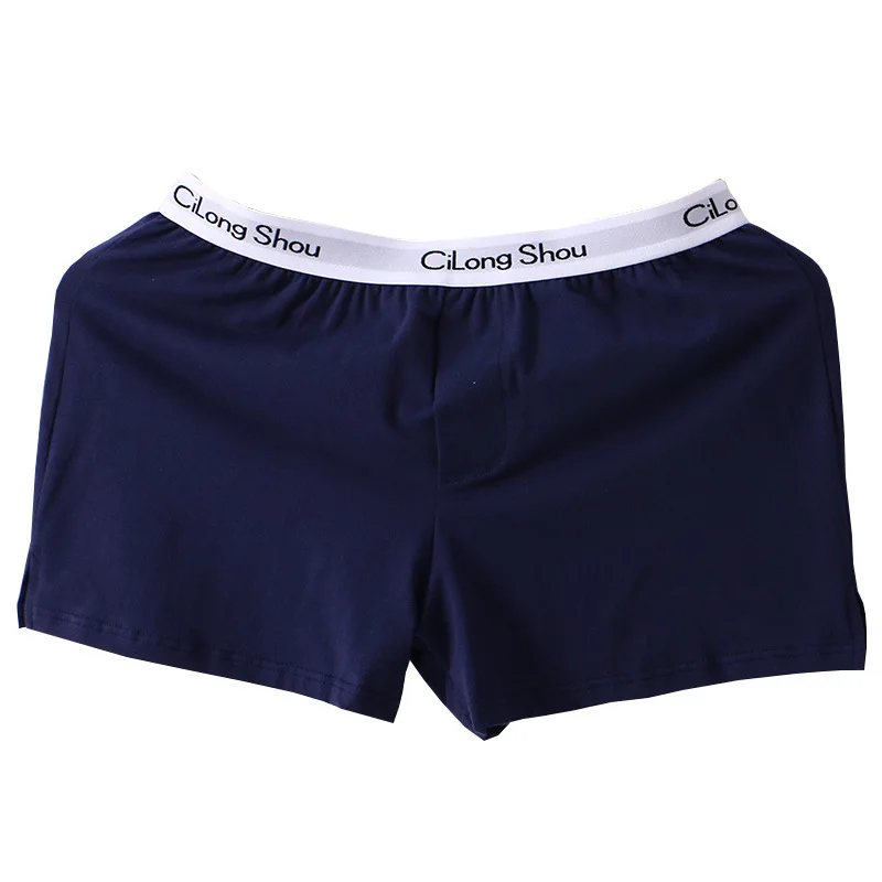 Heren Ondergoed Puur Katoenen Losse Pijl Broek Jongens Mid-Taille Eenvoudige Boxers Dikke Boxershort Hoofd Heren