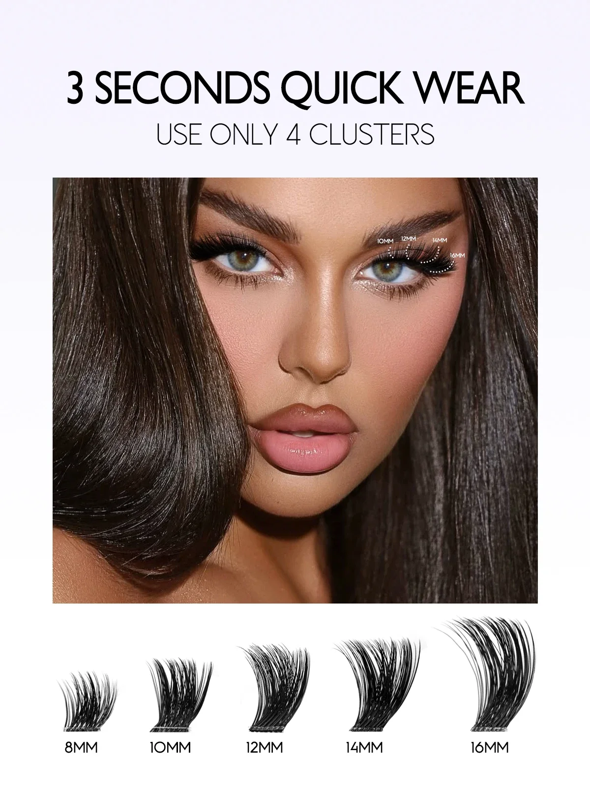 GROINNEYA Lash Clusters Kit Piekerige Cluster Wimper Kit Extensions Individuele Wimpers 10-18mm Waterdichte Natuurlijke Lash Extension