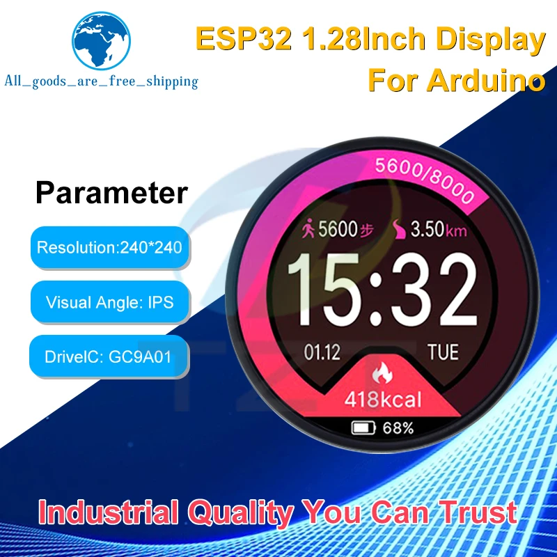 Imagem -02 - Lvgl Tela Inteligente para Arduino Módulo Lcd Wifi Bluetooth Touch Esp32 Lvgl 1.28 240x240 Ips Esp32