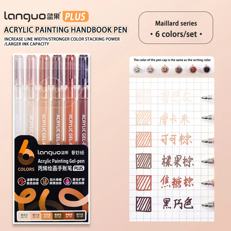 Languo 6/24/36/54/72/90 Farben Acrylmalstifte, Mehrfarbige Gelstifte, Neutralstifte für Schüler, Schreibmarker, Schreibwaren – Detail 25