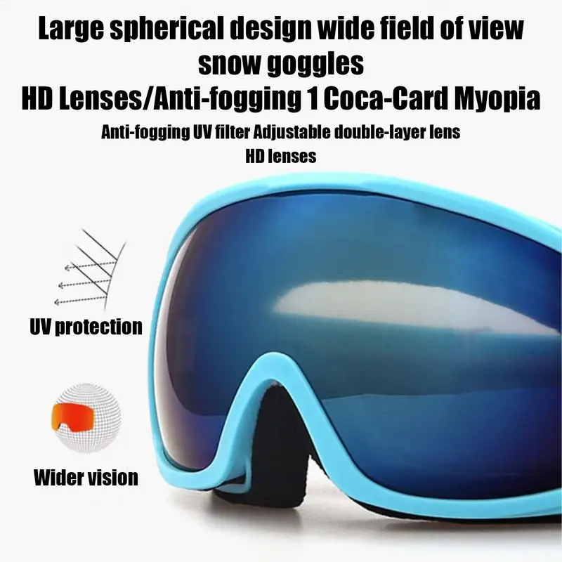 Gafas de esquí antiniebla, gafas de esquí antiniebla, gafas de nieve de doble capa, accesorios de esquí esféricos, gafas de Snowboard ajustables para