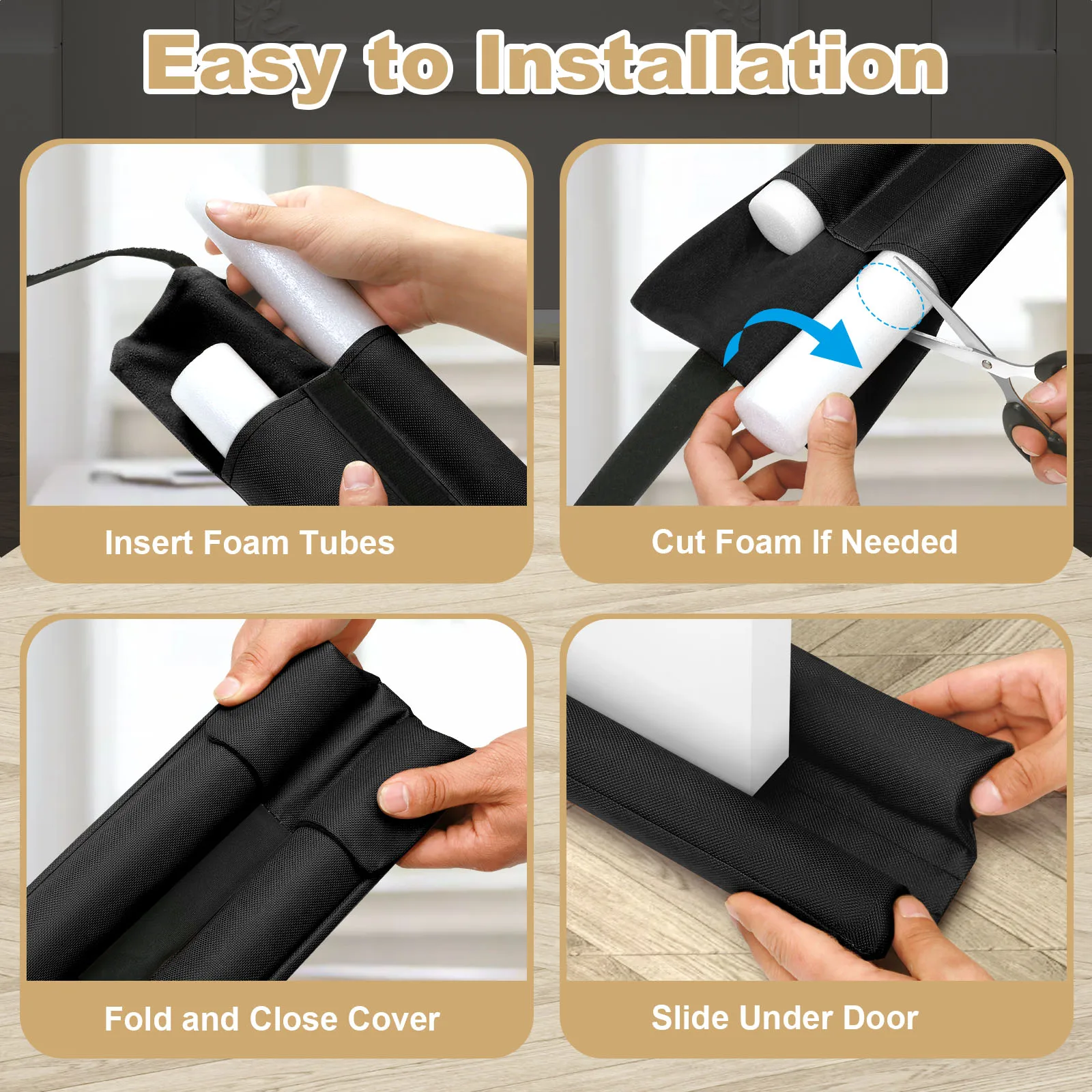 Multicolor Door Seal Strip Door Draft Stopper for Bottom Blocker Noise Blocker Adjustable Twin Door nsect-proof Sealing Strip
