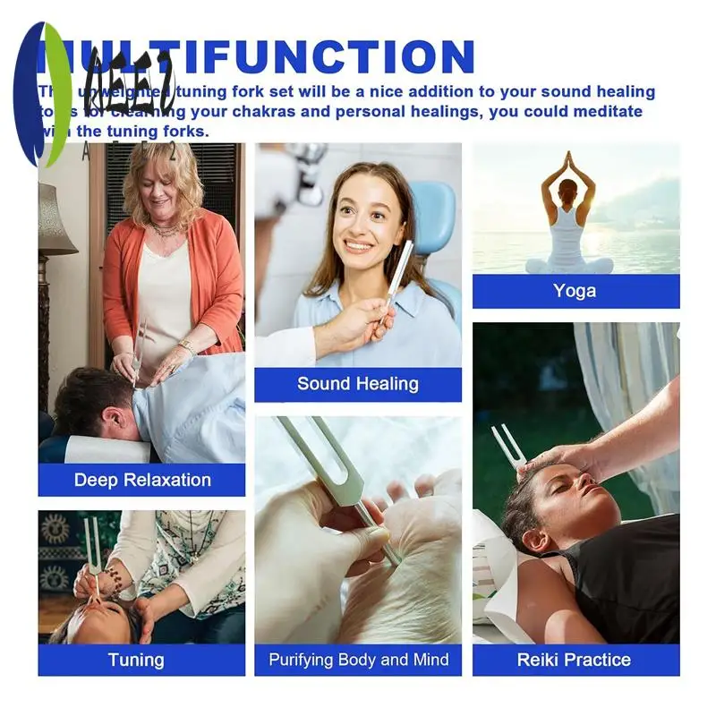 

AEE2-10 Piece Tuning Fork Set ,Tuning Forks For Healing Chakra Sound Meditation Forks For Sound Healing Therapy,Reduce Stress