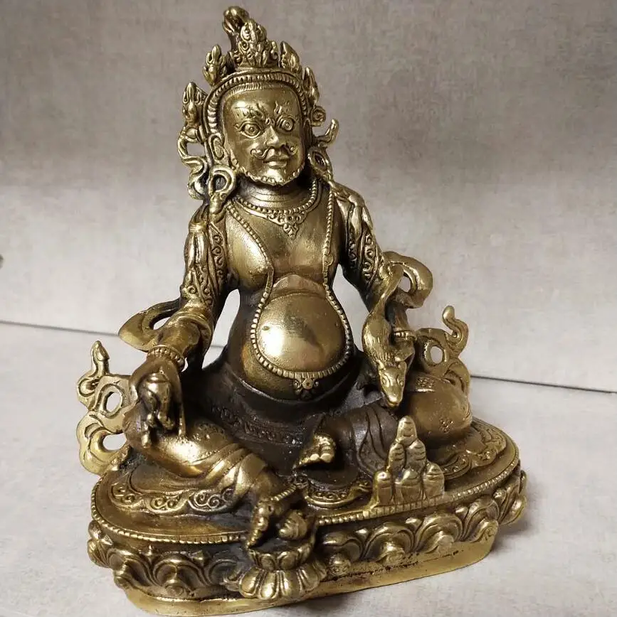 WBY $GANG 16 cm tall Tibetan Buddhist bronze silver KUBERA EINZIGARTIG Dzambala buddha Statue