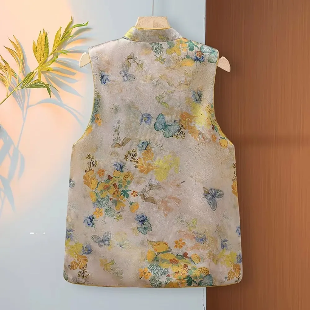 Тонкая традиционная одежда, уличная одежда, пальто в китайском стиле, жилет для женщин, куртки, модная одежда, качественный винтажный стиль в этническом стиле