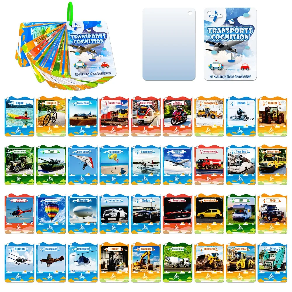 

40 Viral Realistic Style Transportation New Vehicle Cognition Cards Parent Child Interactive Educational Fun Useful Engaging