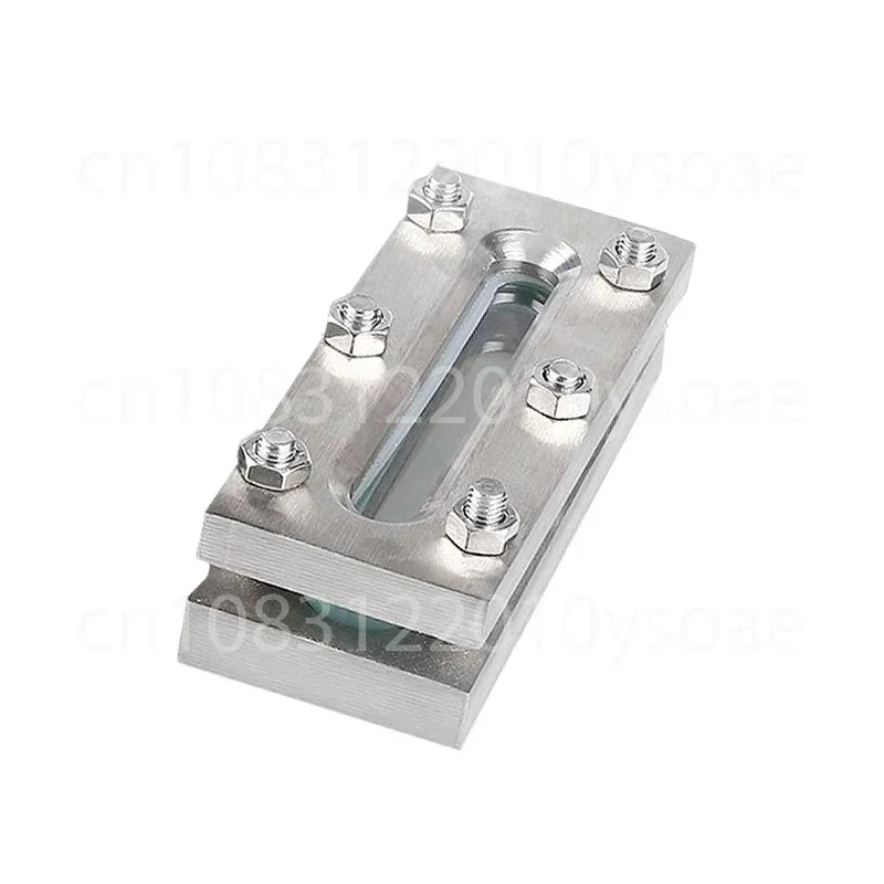For Frame 200 SS304 Rectangular Sandwich Long Strip Sight Glass Flat Liquid Level Viewer Hexagon Head Bolt Mount