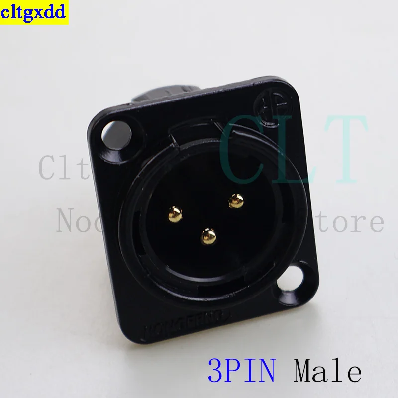 Cltgxdd 1piece 3 pin Male and Female XLR plug socket card farmer seat sound stand 86 panel microphone audio connector