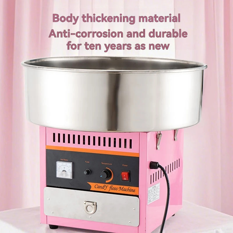 Nuova macchina portatile completamente automatica per zucchero filato rosa per la festa di compleanno dei bambini
