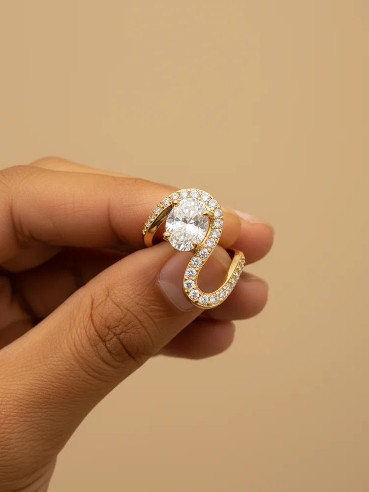 خاتم من الفضة الإسترليني عيار 925 رائع على شكل بيضاوي من الزركون للنساء للخطوبة والزفاف والذكرى السنوية مجوهرات راقية عالية الجودة #2