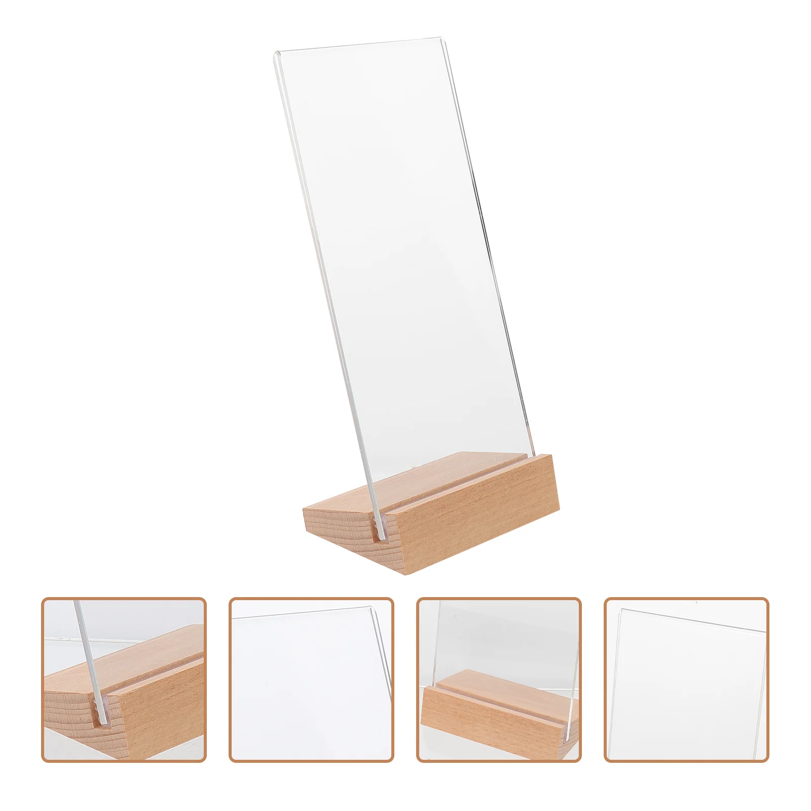 

Acrylic Card Holder Menu Note Display Practical Easy Clean Rounded Corner Stable Base Photo Memo Table Number Name