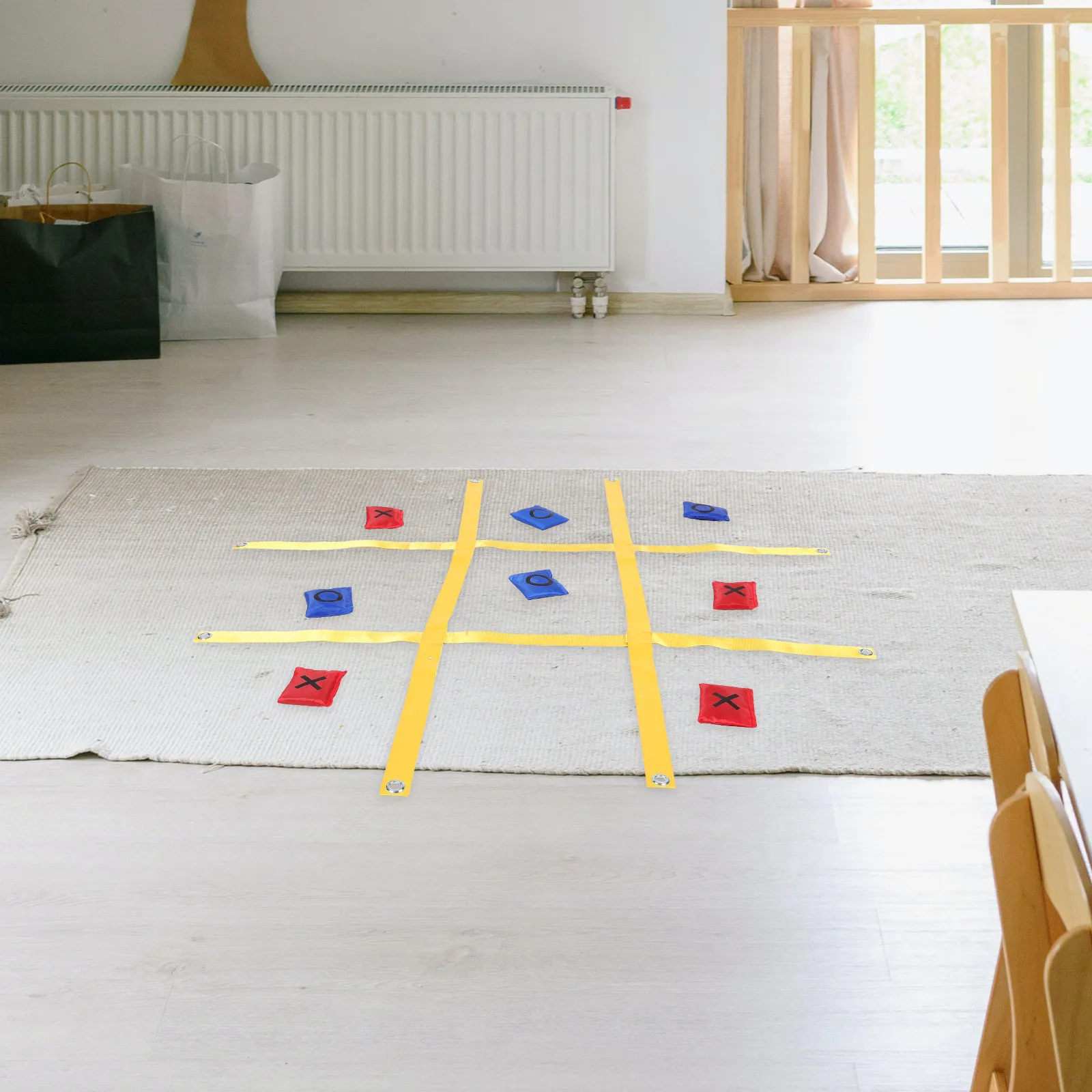 1Set Giant Outdoor Strap Tictactoe Game Weather-Resistant Portable Family Activity Lawn Patio Yard Backyard Party