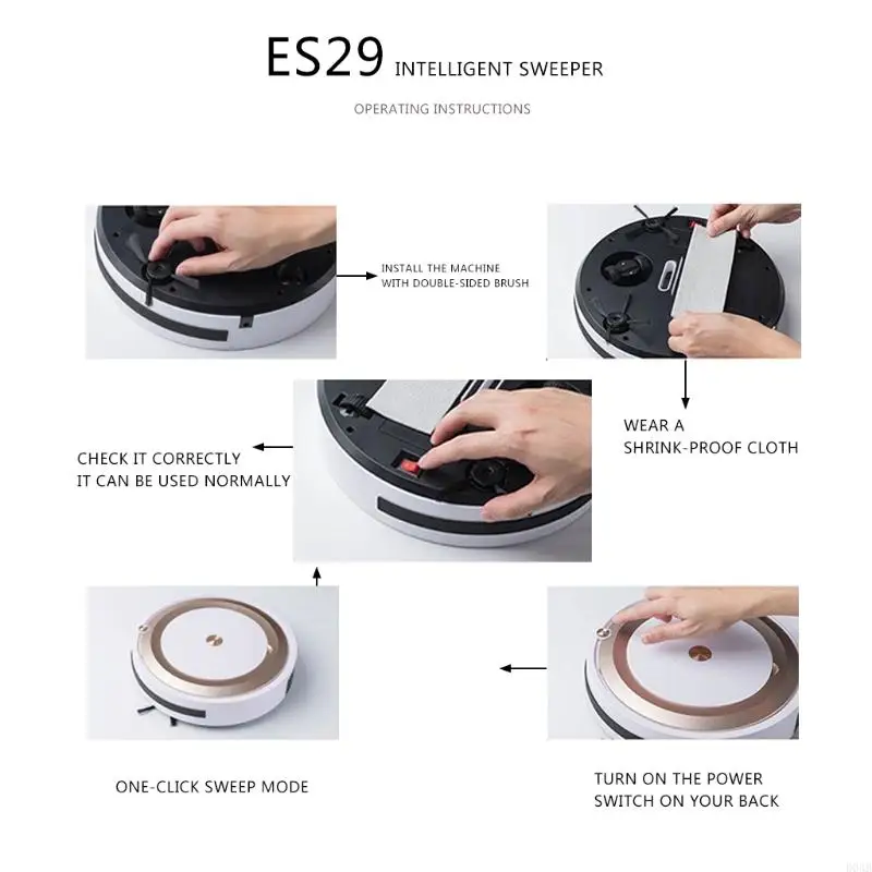 D0AB Auto Robot Vacuum Cleaner 3 Quick Recharge Crowcing Vacuumbing Mopping USB.