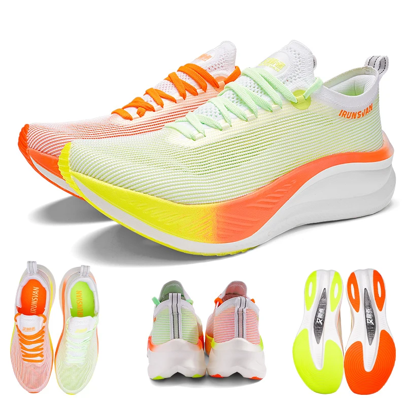 Professional Marathon Running Shoes Full Palm Real Carbon Plate Deodorization Sterilization Breathable Cushioned Sport Shoes