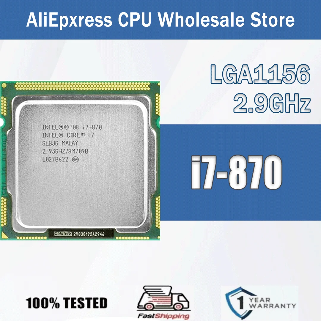 Intel Core i7-870 2,9 GHz 4 núcleos 8 hilos 8M 95W i7 870 servidor procesador de CPU de computadora LGA1156