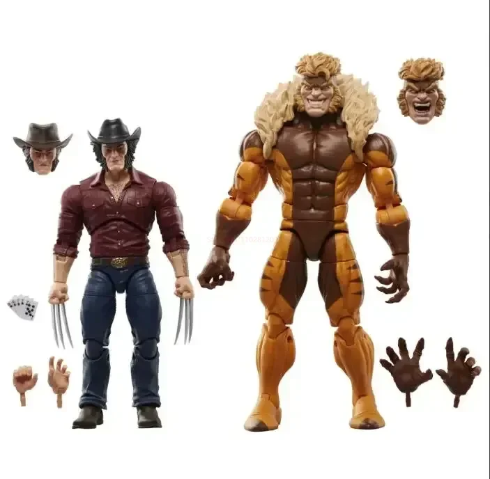 Wolverine 50th Marvel Legends Series Anniversary Marvel\'s Logan Vs Sabretooth Collectible 6-inch Action Figure Gift