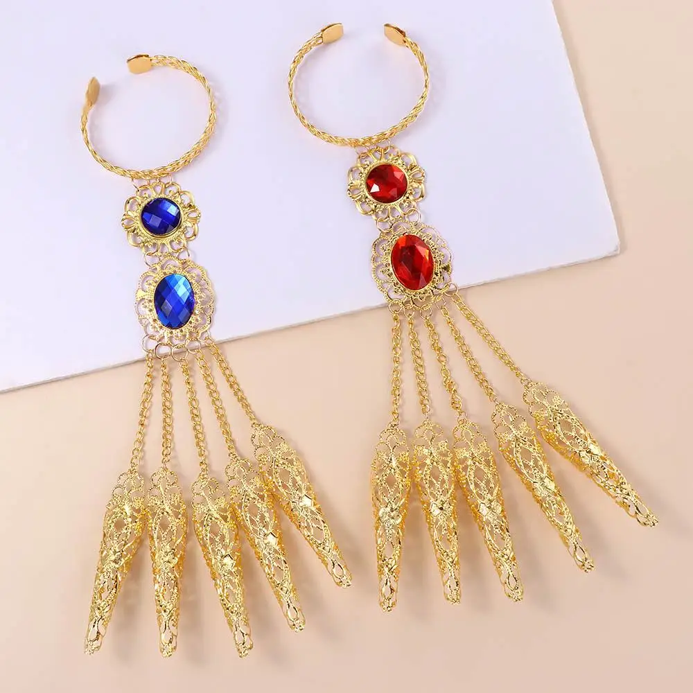 الهندي التايلاندية إصبع تلميح حماية المجوهرات هدية الجوف الذهبي فنجر سوار الرقص الشرقي سوار مسمار خواتم المفصل خواتم #1