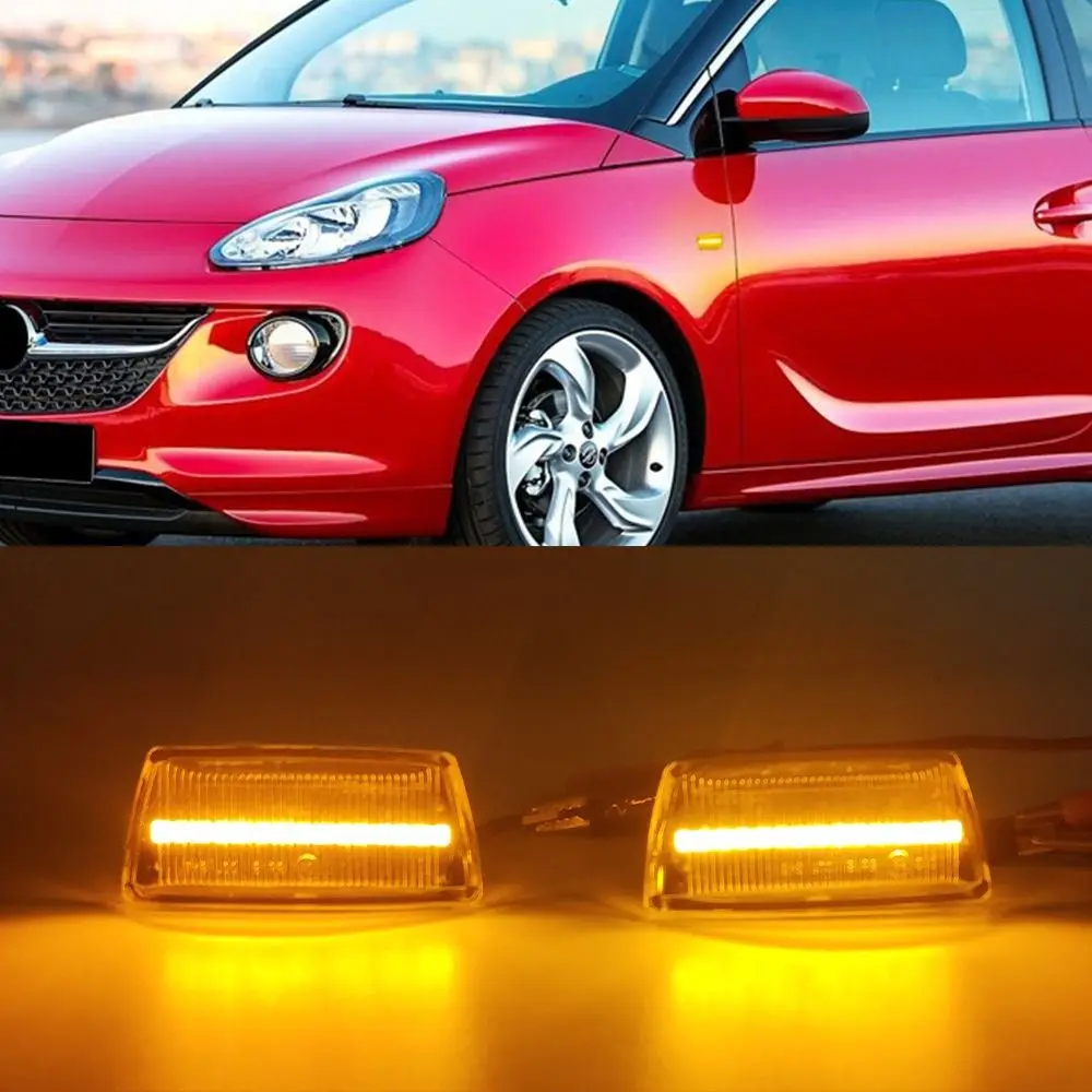 2pcs Dynamic Side Indicator Light ABS Waterproof Turn Signal Lamp for Opel Adam Astra H GTC VXR Corsa D/Holden Barina