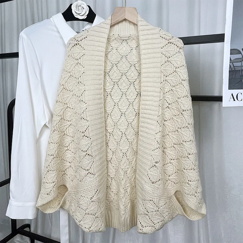 

Women Cardigan Autumn Winter Single Breasted Cropped Blouses Korean Fashion Knitted Batwing Sleeve Mujer Coat Spring