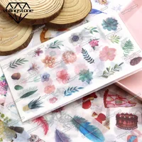 6Sheets Kawaii Washi Paper Stickers Scrapbooking Flower Girls Decorative Stickers for Diary Album Aesthetics Stationery 5