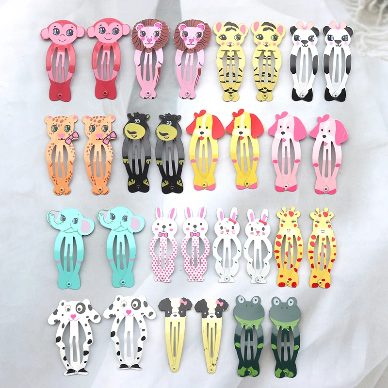 No Slip Metal Snap Hair Clips for Girls Barrettes for Kids Teens Women Cute Candy Color Cartoon Design Hair Pins Accessories