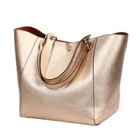 Bolso de mano clásico de cuero PU para mujer, bolsa de mano de gran capacidad, con asa superior, 2 piezas