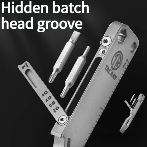 EDC titanium alloy pry bar multifunctional combination portable small tool bottle opener self-defense tool