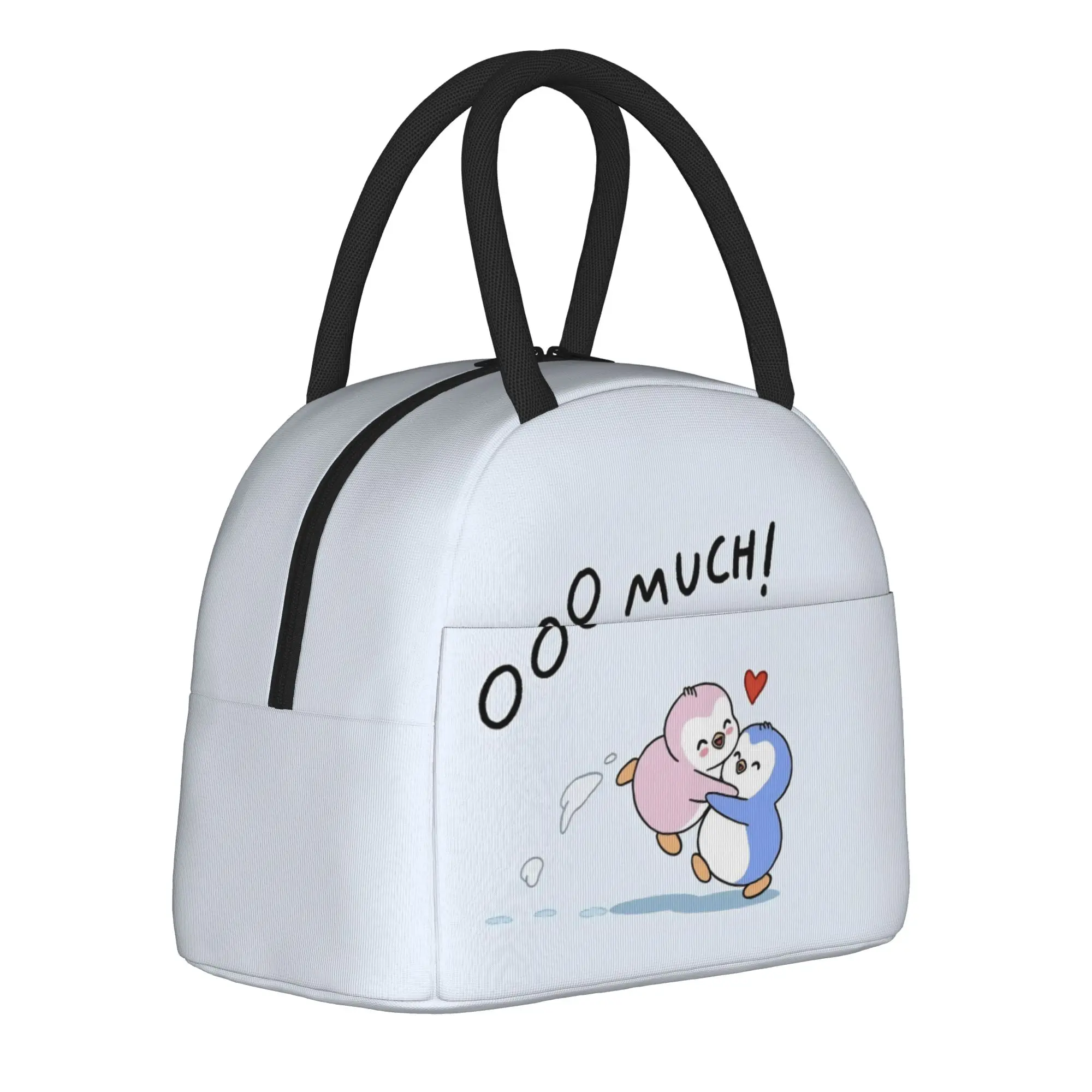 P-Pudgy Penguin Cartoon Insulated Lunch Bag Thermal Bag Reusable,Meal Container Cute Couple Leakproof Tote Lunch Box   Picnic