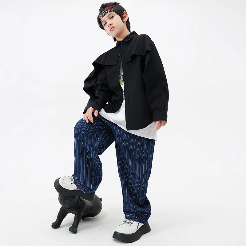 Kids Kpop Hip Hop Clothing Oversized Shirt Tops Casual Streetwear Baggy Pants For Girl Boy Jazz Dance Costume Recital Clothes